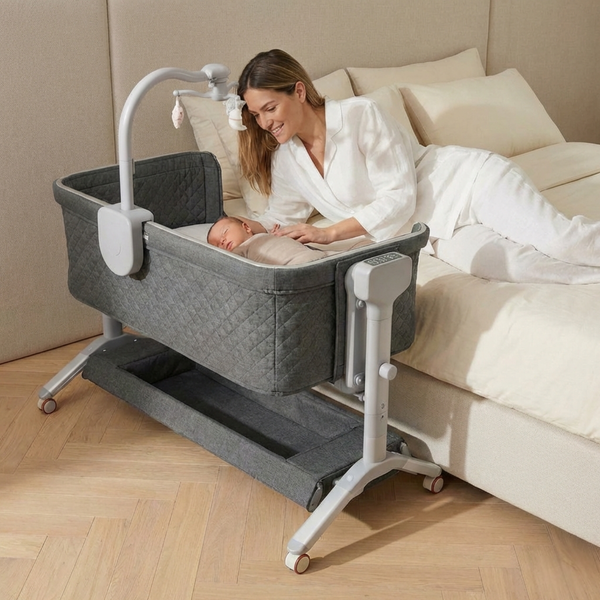 Κρεβατάκι Co-Sleeper Μωρού με Ηλεκτρική Κούνια 3-σε-1