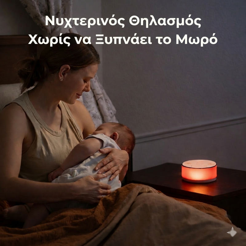 Ηχείο λευκού θορύβου μωρού με φωτάκι νυκτός